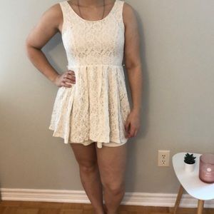 Short Off-White Lace Dress